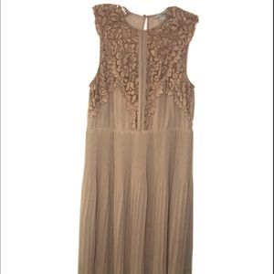 H&M pinkish tan pleated dress size 14